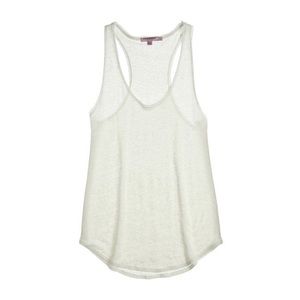 Calypso St. Barth Women's  Anaja Linen Jersey Tank in White Small